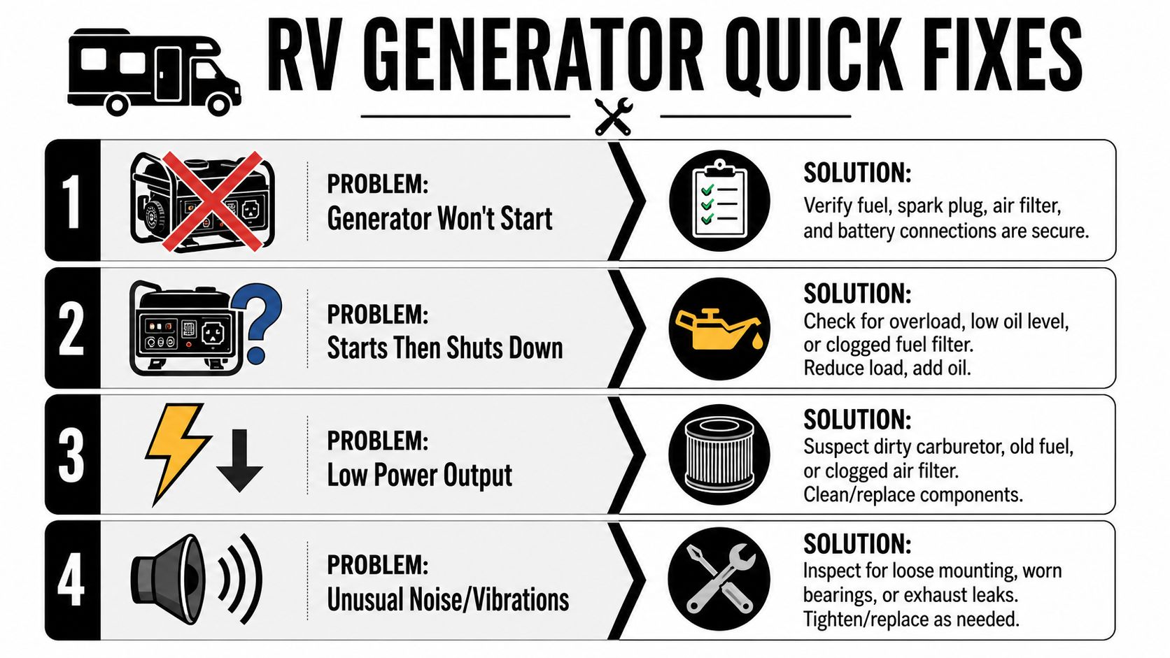 Troubleshooting Common Generator Problems on the Road