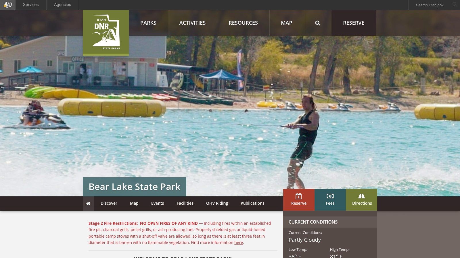 Bear Lake State Park (Rendezvous Beach and Eastside units)